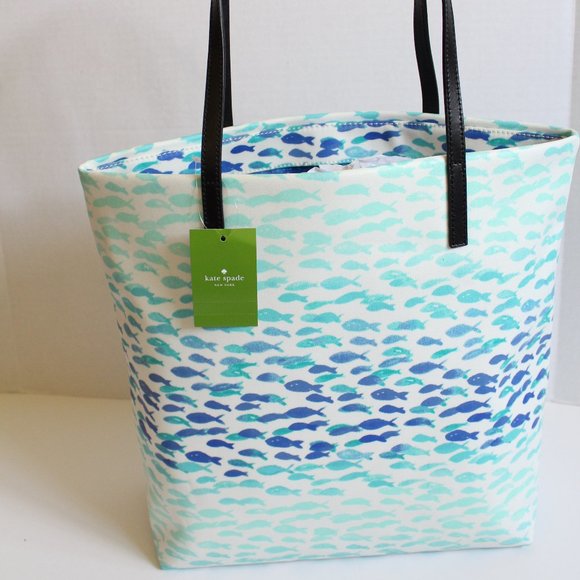 NWT Kate Spade Make A Splash PLENTY OF FISH Tote - Picture 2 of 10